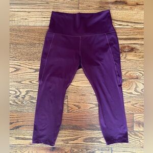 Lorna Jane Amy “Plum” Burgundy Leggings - Size M